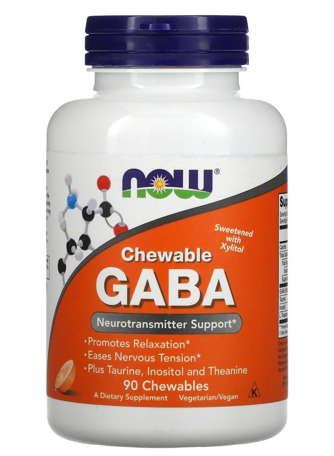 now Chewable GABA Natural Orange Flavor 90 Chewables