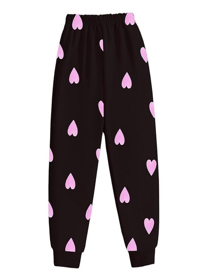TIZOQ Regular Fit Baby Girl Pyjama | Pure Cotton with Love Printed | Fit for 2-3 Years Baby Girl (Black, Pack of 1) - Image 1