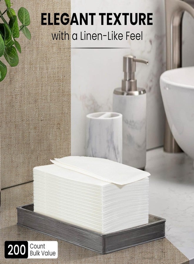 Inspire مناديل ورقية ذات ملمس الكتان القابل للتصرف | مناشف يد أنيقة للضيوف لتناول الطعام الفاخر، الحمام، محطة الغسيل، | 200 قطعة - Image 5