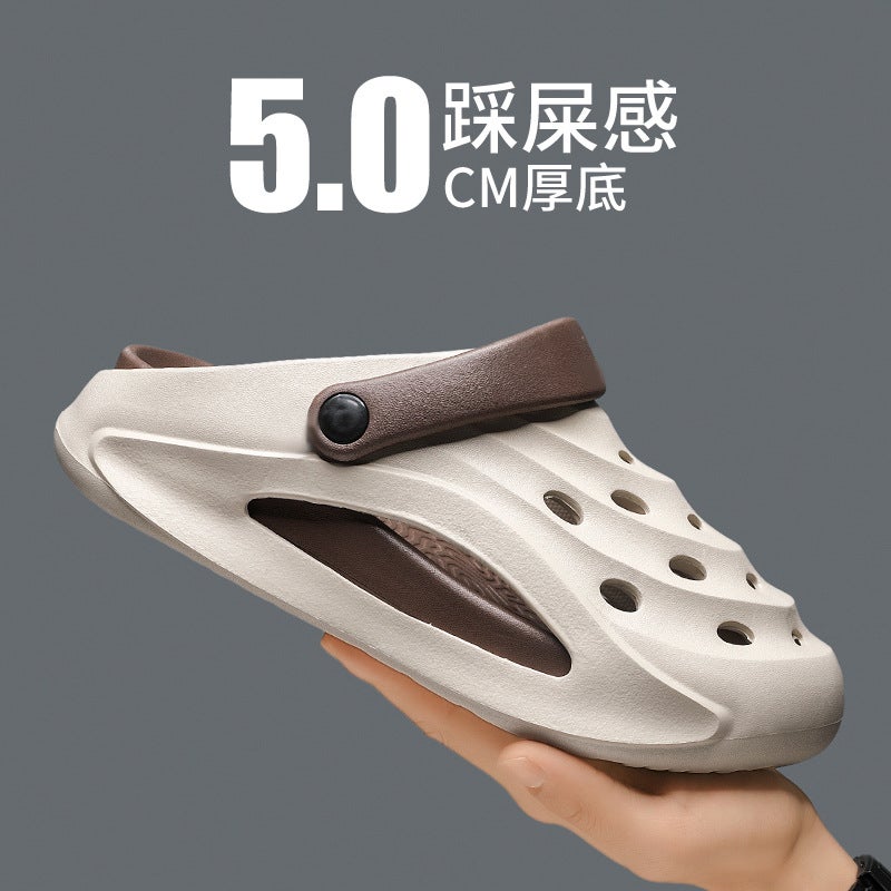 Coconut Hole Shoes Men'S Summer Wear Sports Trend Beach Slippers Baotou Sandals A Generation Of Hair - Image 2