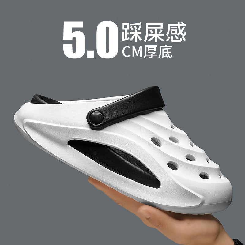 Coconut Hole Shoes Men'S Summer Wear Sports Trend Beach Slippers Baotou Sandals A Generation Of Hair - Image 4