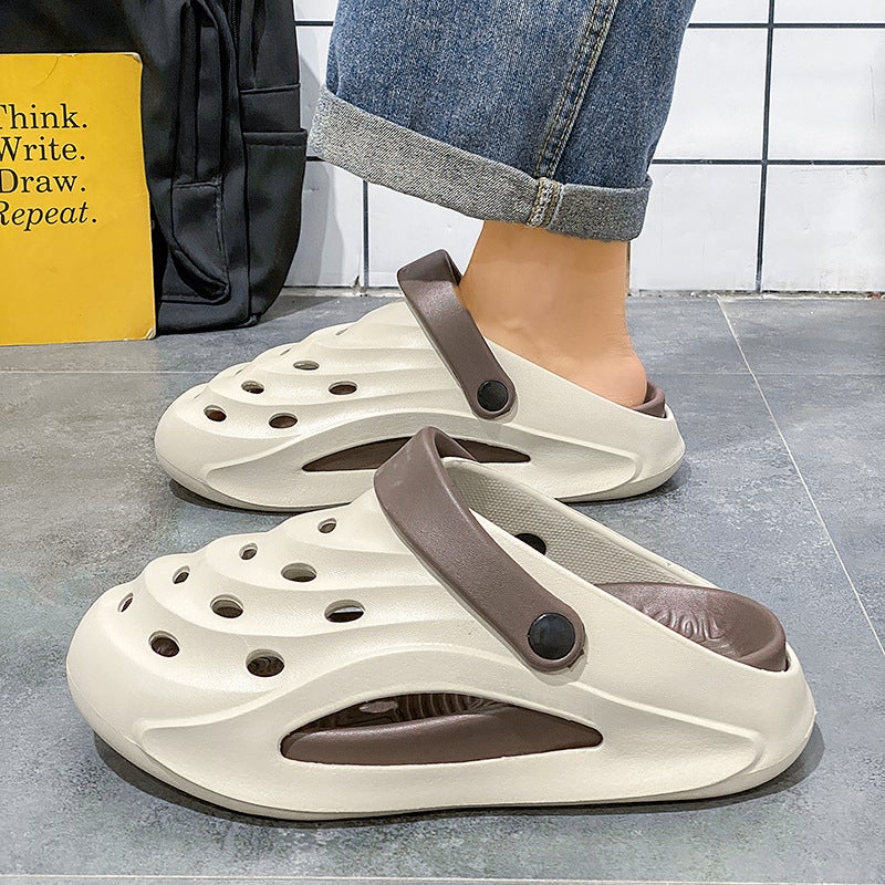 Coconut Hole Shoes Men'S Summer Wear Sports Trend Beach Slippers Baotou Sandals A Generation Of Hair - Image 3