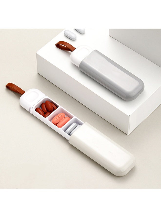 2-Pieces tablet portioning boxes, portable small mini medicine boxes, portable tablet boxes, Multi-Functional Dispensing Medicine Box Pill Box, Three Compartments And A Pull Rope Design - Image 1