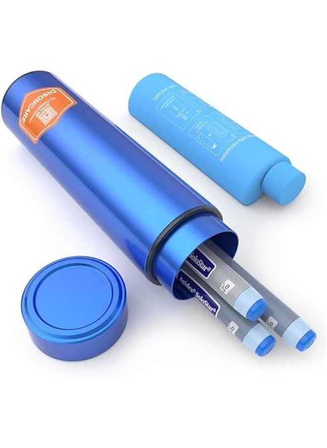 Arabest Insulin Pens Cooler Travel Case for Diabetics - TSA Approved Medicine Insulina EpiPen Carry Bag with Ice Pack - Medical Alert Blue Tag included  - Image 1