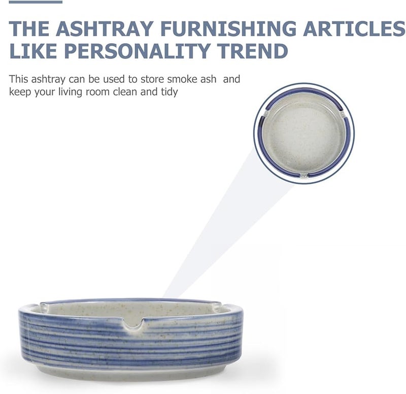 Japanese Style Ceramic Ashtray Home Office Bar Decorative Ash Holder - Image 4