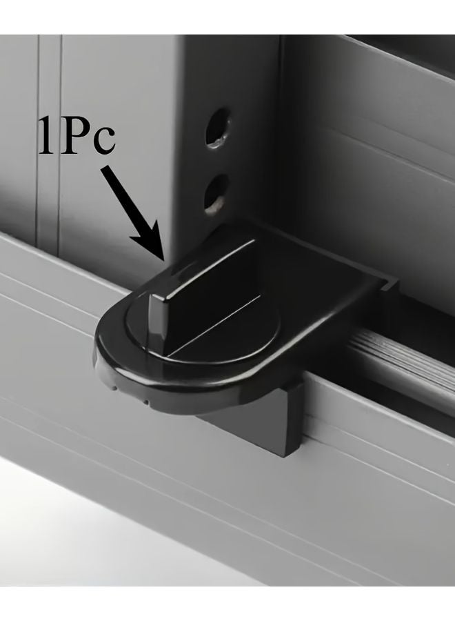 Black Heavy Duty Aluminum Sliding Door Window Security Lock Safety Pin Design - Image 1