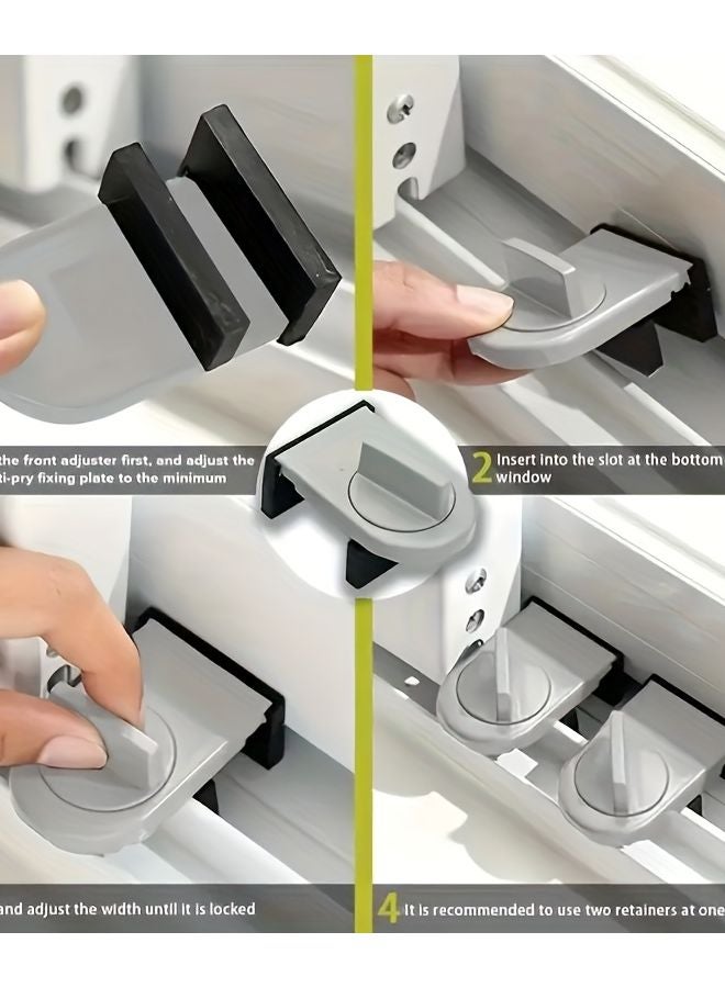 Black Heavy Duty Aluminum Sliding Door Window Security Lock Safety Pin Design - Image 3