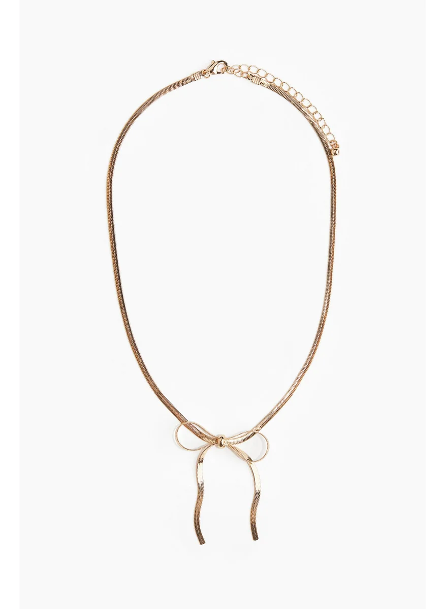 اتش اند ام Bow-Detail Necklace