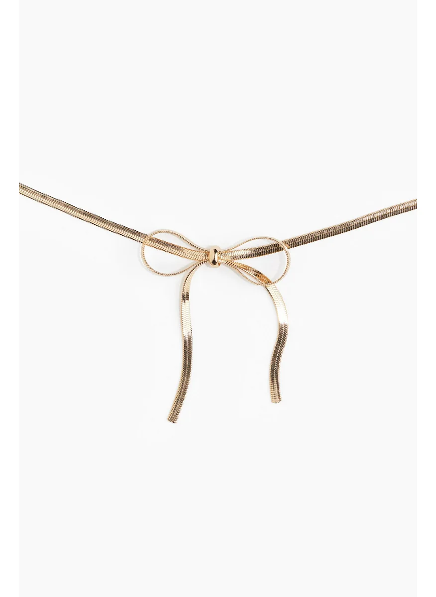 اتش اند ام Bow-Detail Necklace