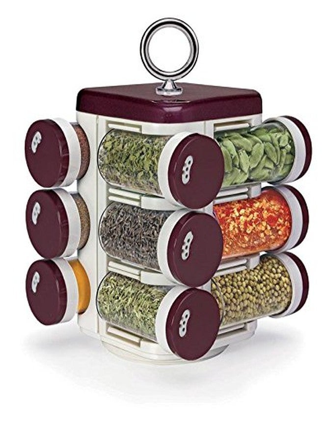 Go Hooked Spice Rack Kitchen Mate 12 Jar (Solid Burgandy) - Image 1