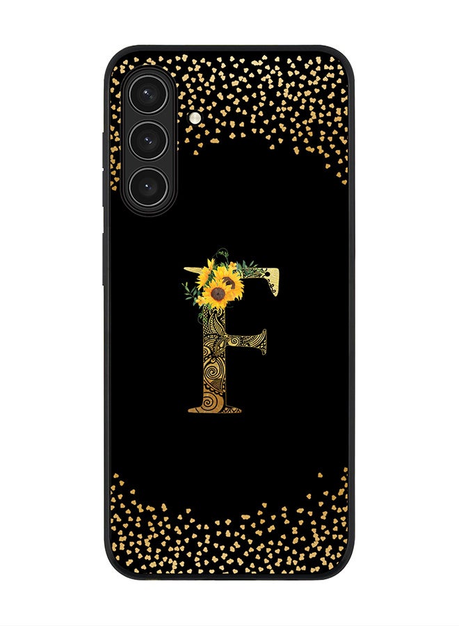 Stylizedd For Samsung Galaxy A17 / A17 4G Case,Slim fit Camera Protection, Shockproof Thin Phone cover  - Custom Floral Monogram - F ( Black )