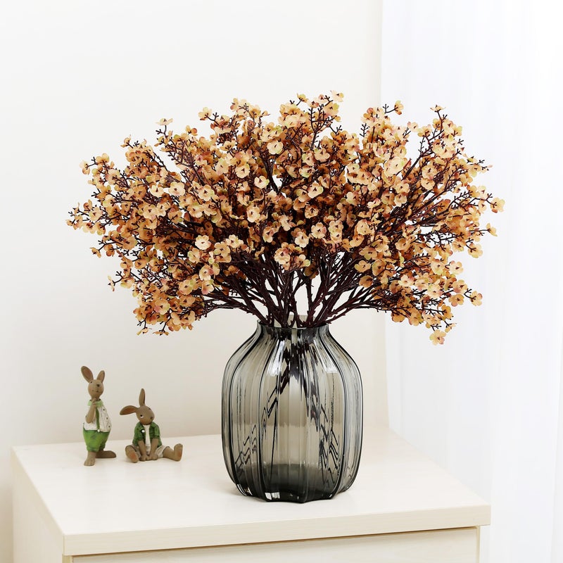 JAKY Global JAKY-Global Babys Breath Silk Artificial Flowers Bulk 20pcs for Fall Decor Fake Flower Bouquet Bulk for Home Kitchen Indoor Bouquet Floral Arrangement Table Centerpieces Party Decor(Khaki) - Image 5