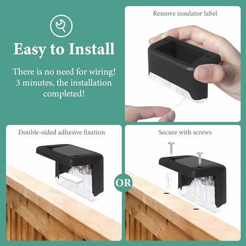 BRITSPEAR Solar Light Outdoor Garden And Homes, Waterproof Sun Led Lights For Stairs Step Fence Balcony Railling Deck Paio Pathway Terrace Lamp Light (Standard, 12) - Image 4