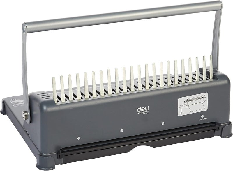 ديلي آلة تجليد 3871 ذات 21 فتحة، 350 ورقة - رمادي - Image 3