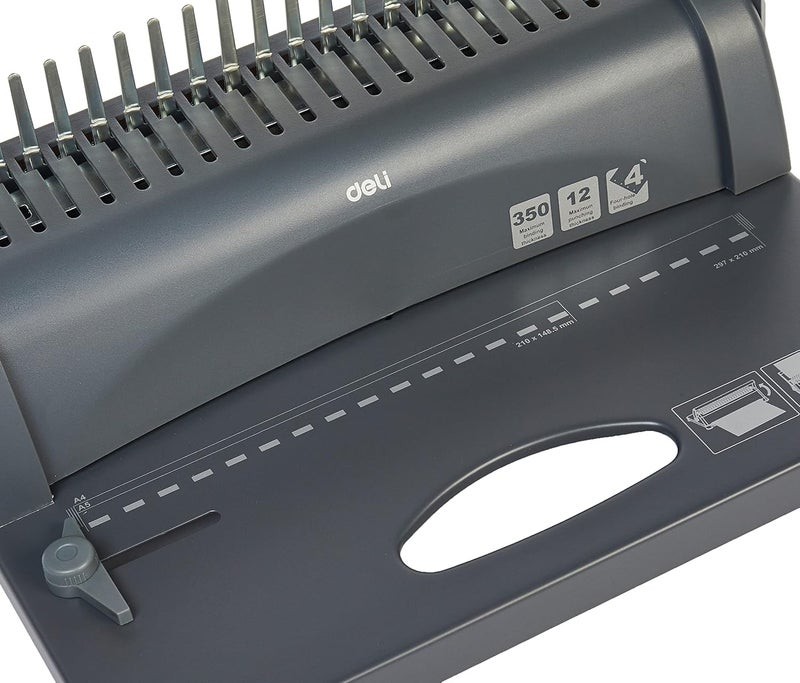 ديلي آلة تجليد 3871 ذات 21 فتحة، 350 ورقة - رمادي - Image 4