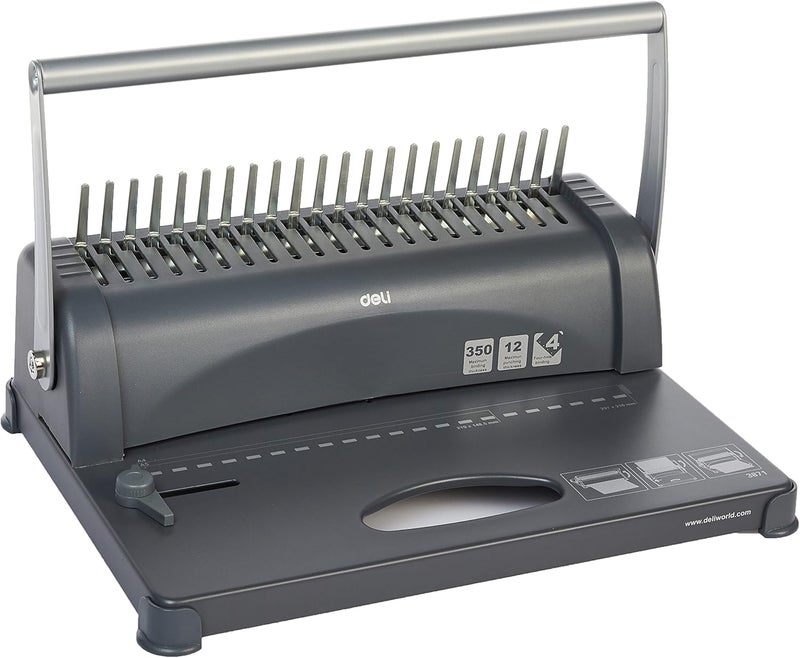 ديلي آلة تجليد 3871 ذات 21 فتحة، 350 ورقة - رمادي - Image 1