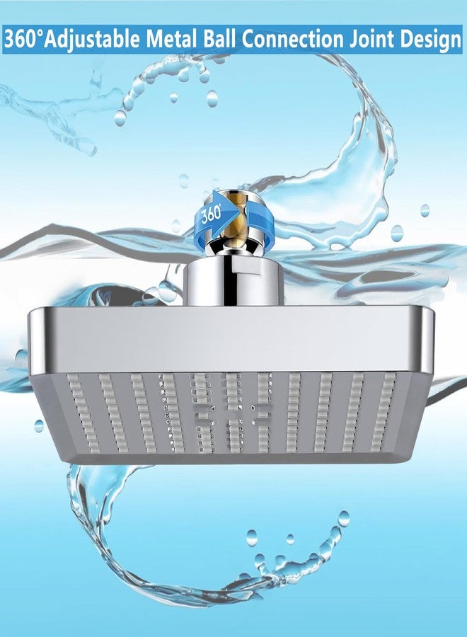 Katezon Shower Head, Square High Pressure Rain Showerhead, Premium Quality Luxury Design, Easy Clean Adjustable Replacement for Your Bathroom Shower Heads (Polished Chrome, 6 Inch) - Image 5