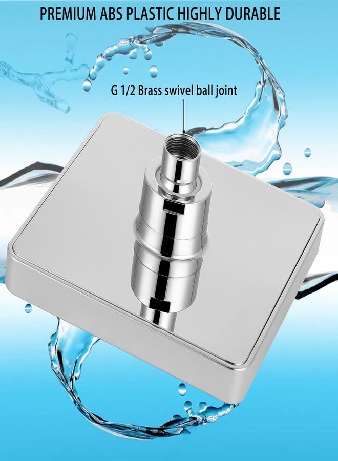 Katezon Shower Head, Square High Pressure Rain Showerhead, Premium Quality Luxury Design, Easy Clean Adjustable Replacement for Your Bathroom Shower Heads (Polished Chrome, 6 Inch) - Image 4