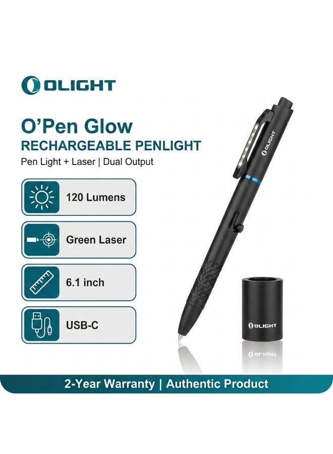 أولايت قلم Olight O'Pen Glow القابل لإعادة الشحن، ضوء قلم LED بقوة 120 لومن، مصباح يدوي USB-C بمسافة شعاع 14 متر، ضوء بحجم صغير للجيب للاستخدام اليومي، الأماكن الخارجية، المنزل - Image 1