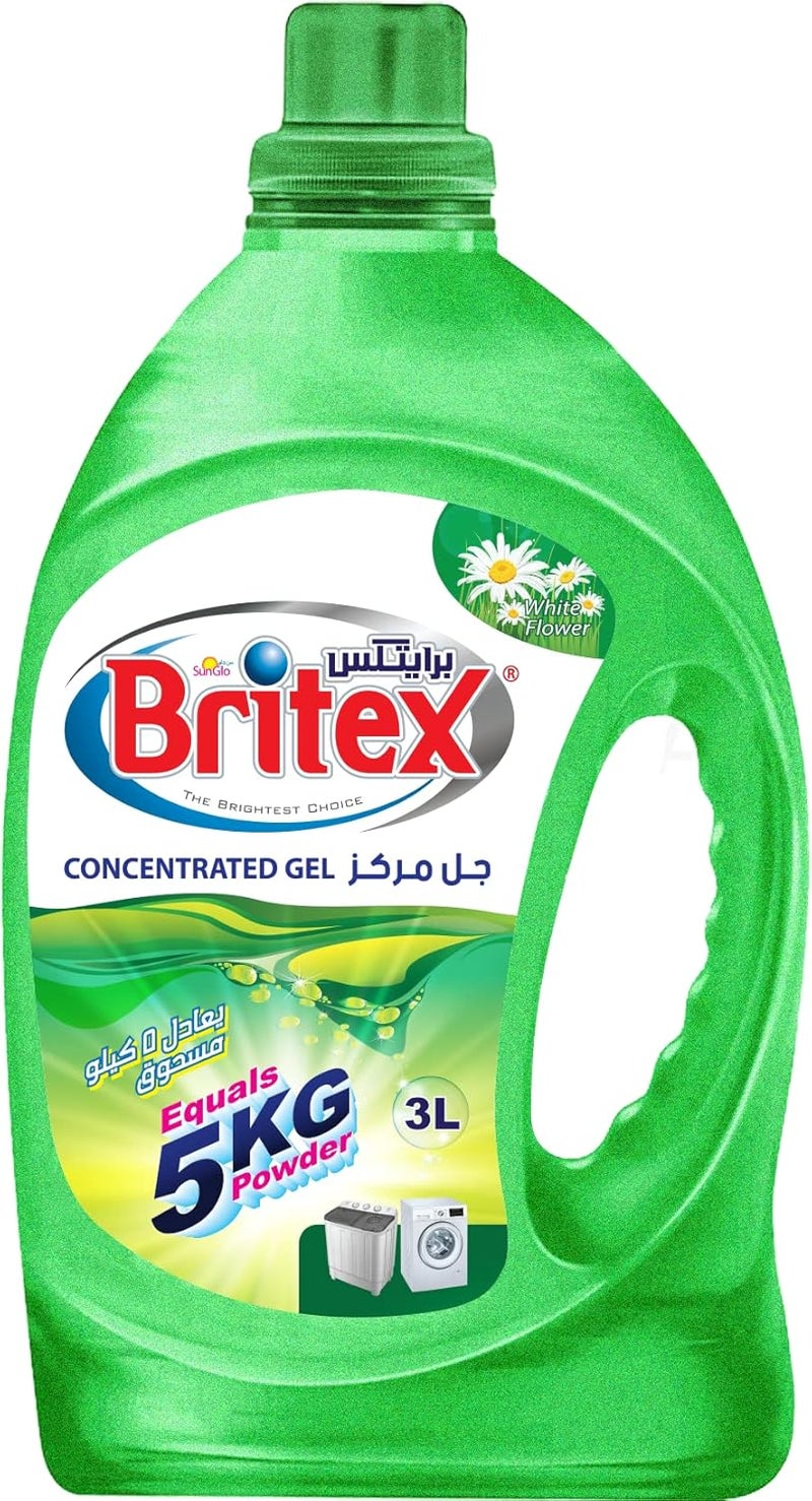برايتكس جل غسيل سائل برايتكس (زهرة بيضاء)، لجميع أنواع الغسالات، أقوى مرتين من مسحوق الغسيل، لنظافة مثالية وانتعاش يدوم طويلاً (علبة من قطعتين) - Image 2