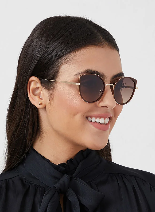 30Sundays 30Sundays ASPEN,Women Sunglasses, Cat Eye Sunglasses, UV Protection: UV400 (Brown,Brown)