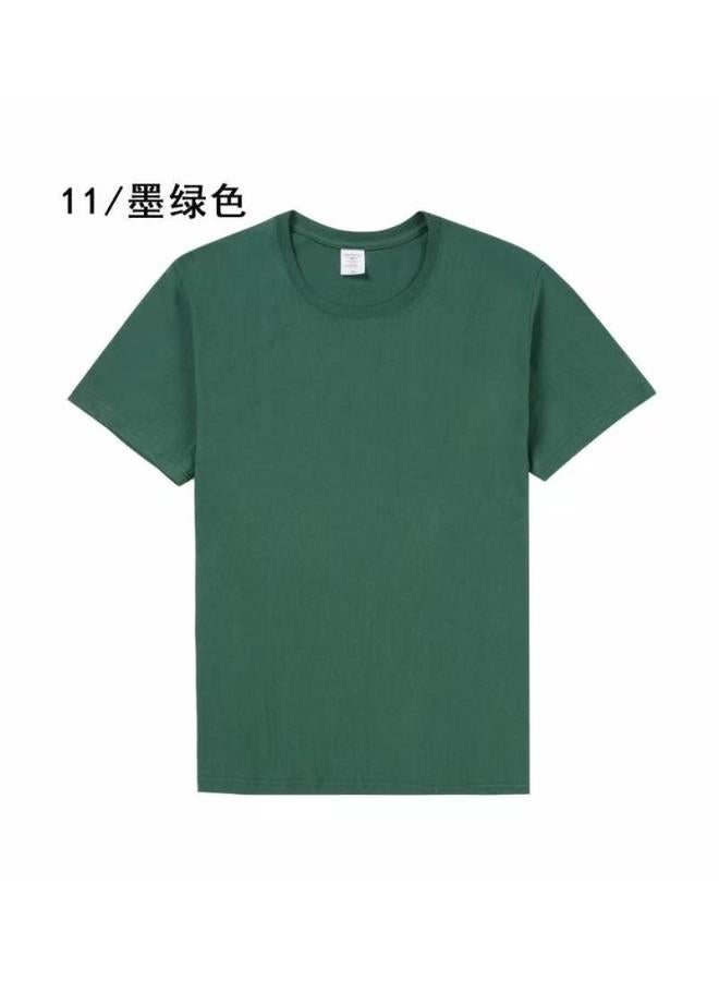 Song Feng Ya Heavy Pure Cotton Solid Color Short Sleeve Plus Size Loose Men's And Women's T-shirt Half Sleeve Round Collar Fashion Pullover Top 