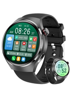 RollsTimi  Men's Smartwatch 1.6" HD Screen Fitness Tracker Smartwatches for Men Health Monitor Waterproof Smart Watches, Compatible with Android iPhone,Black 