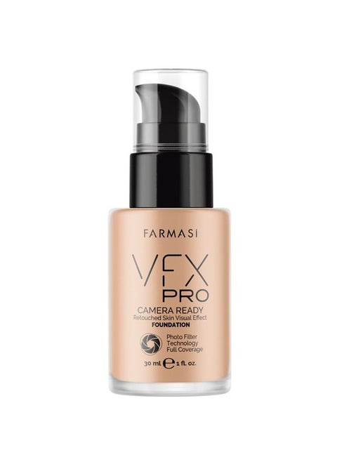 Vfx Pro Foundation, Full Coverage Liquid Cream, Lightweight Long Lasting Coverage, Breathable Skin Moisturizer with Color True Matte Blending, Face Makeup, 1 fl. oz / 30 ml (Vanilla)