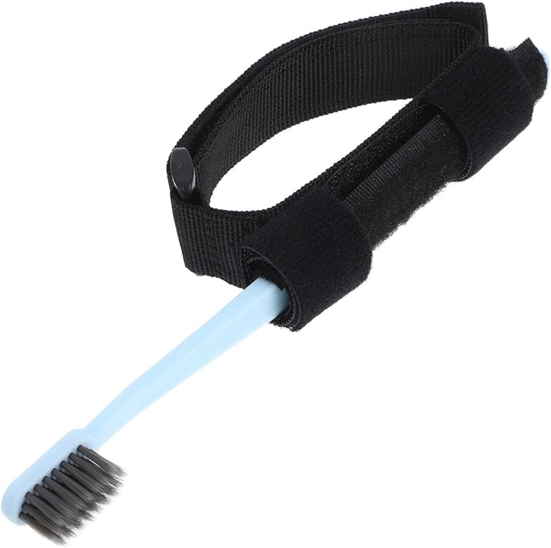 فرشاة أسنان ناعمة الشعيرات للمسنين مع حزام يد للمساعدة في العناية بالفم من النايلون للمرضى طريحي الفراش والمعاقين - Image 2