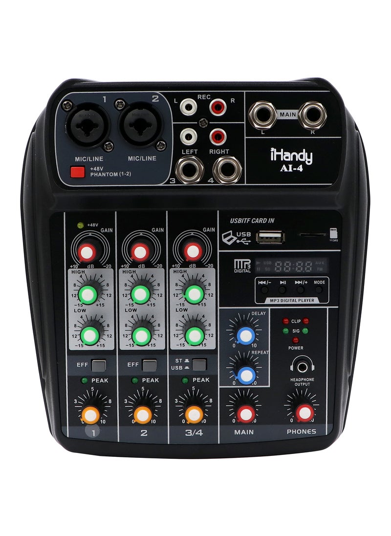 4 Channel Mixing Console - Black - Image 1
