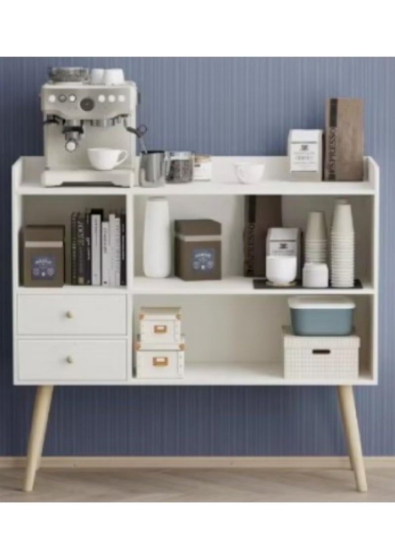 Generic Storage Cabinet Kitchen Storage Cabinet Sideboard Storage Cabinet Caffee Cabinet with 2 Drawer and Open Storage Shelf Storage Organizer Rack Living Room, Bedroom, Entryway, Office ﻿  - Image 3