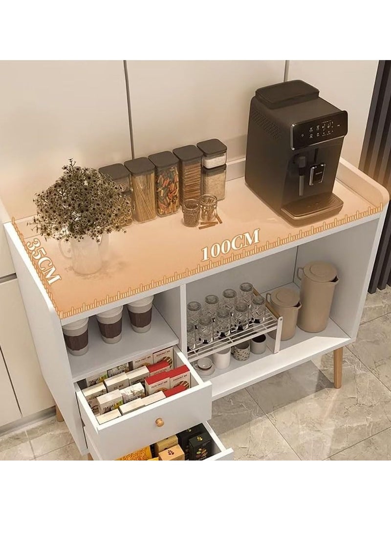 Generic Storage Cabinet Kitchen Storage Cabinet Sideboard Storage Cabinet Caffee Cabinet with 2 Drawer and Open Storage Shelf Storage Organizer Rack Living Room, Bedroom, Entryway, Office ﻿  - Image 5