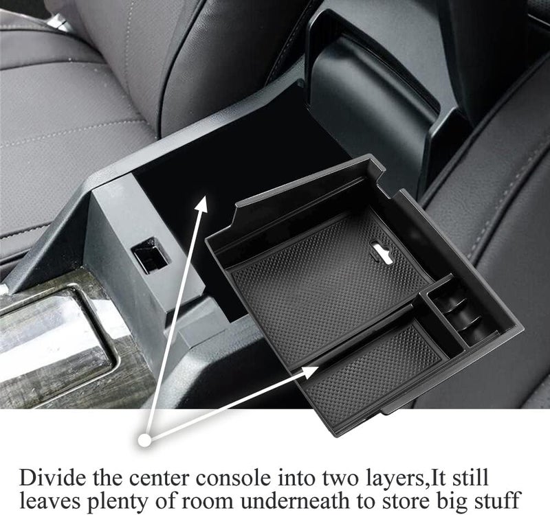 Vesul Center Console Armrest Storage Box Compatible with Honda Accord Sedan 2013 2014 2015 2016 2017 ABS Tray Insert Organizer Glove Pallet Black - Image 3