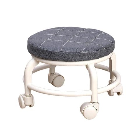GNOLY Plastic Multipurpose Moveable Mini Stool with Universal Swivel Caster Wheels Round Rolling Low Stool for Home Office