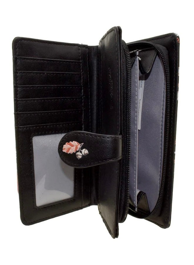 Shag Wear Forest Animal Friends Large Wallet For Women And Teen Girls Vegan Faux Leather 7 Black  - Image 4