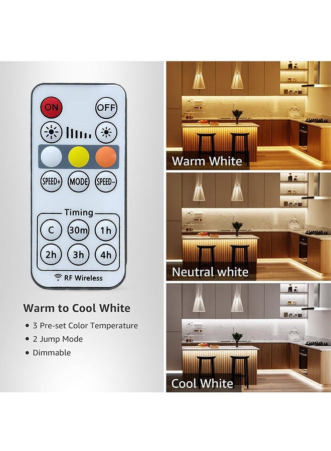 5/10M Warm White LED Strip Lights Bright 300 LEDs, 3000K Dimmable Light Strip 16.4ft with Control Box, Flexible Rope LED Ribbon LED Lights  for Bedroom Home Lighting Mirror Kitchen Bar Cabinet Daylight Warm White  - Image 2