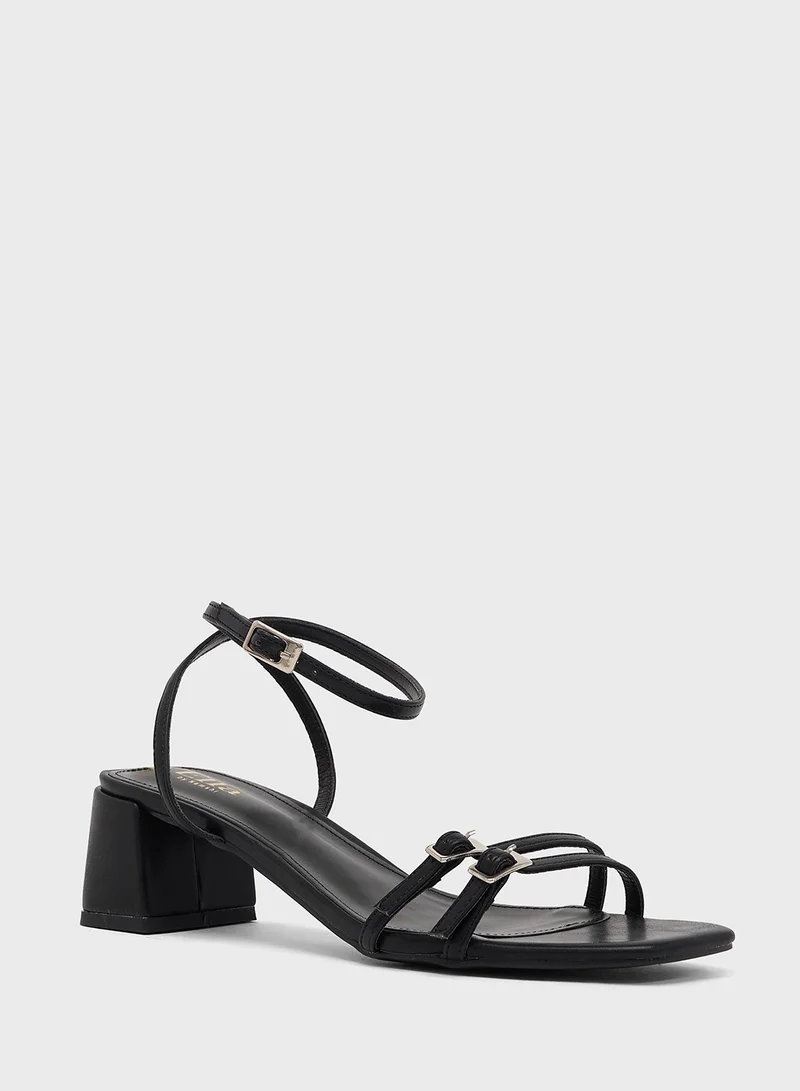 ELLA Double Strap Block Heel Sandal