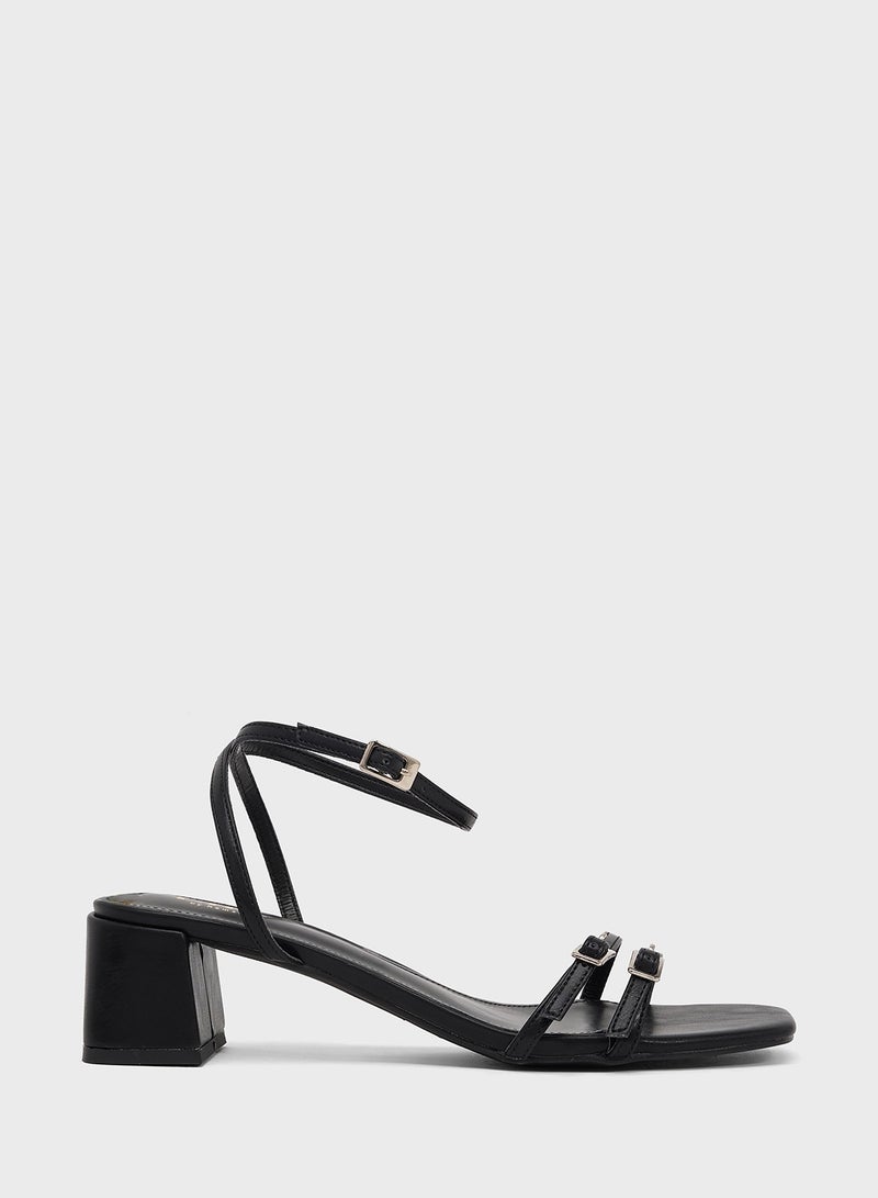 ELLA Double Strap Block Heel Sandal - Image 1