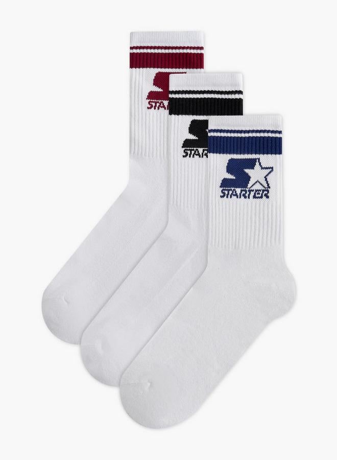 STARTER Set of 3 - Starter Ribbed Crew Length Socks with Antibacterial Protection - Image 1