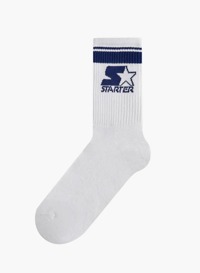 ستارتر طقم 3 أزواج - جوارب قطنية مضلعة بطول الكاحل