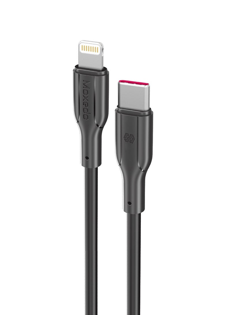 Moxedo كابل موكسييدو للشحن السريع ومزامنة البيانات بطول 1.2 متر مع USB-C إلى L متوافق مع آيفون 14/14 برو/14 بلس/14 برو ماكس، آيباد برو، آيفون 8-13 جميع السلاسل