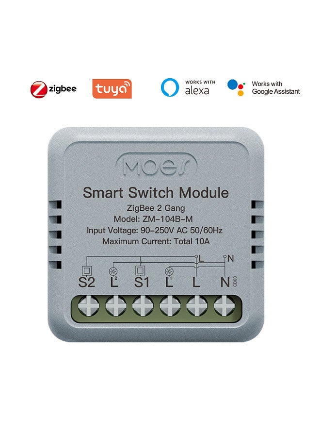 Tuya ZigBee Intelligent Switch Module Portable Home Automation DIY Breaker Timing Control Voice Control Switch Compatible with Google Home and  Alexa