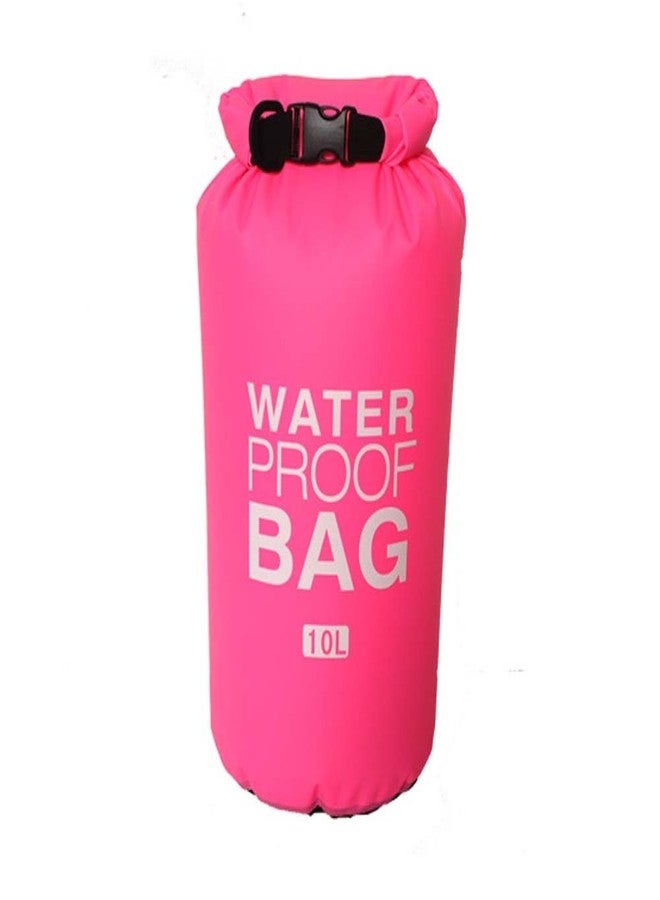 SpiderJuice Multipurpose 10 Litre Waterproof Dry Storage Bag Organizer Rucksack Bagpack for Outdoor Sports Swimming Rafting Kayaking Sailing Camping Adventure with Shoulder Strap (Single Piece) (Pink) - Image 1
