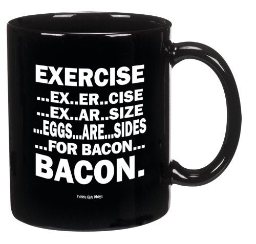 Funny Guy Mugs Eggs Are Sides For Bacon Ceramic Coffee Mug - 11oz - Ideal Funny Coffee Mug for Women and Men - Hilarious Novelty Coffee Cup with Witty Sayings - Image 1
