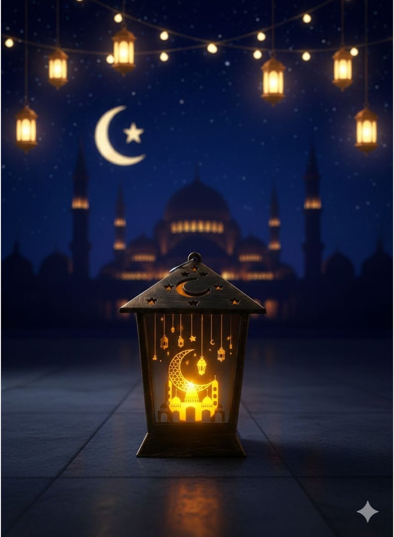 فانوس رمضان بعليقه  الفانوس نحاسي المزخرف ديكور فاخر للاحتفال مقاس 13*9 سم