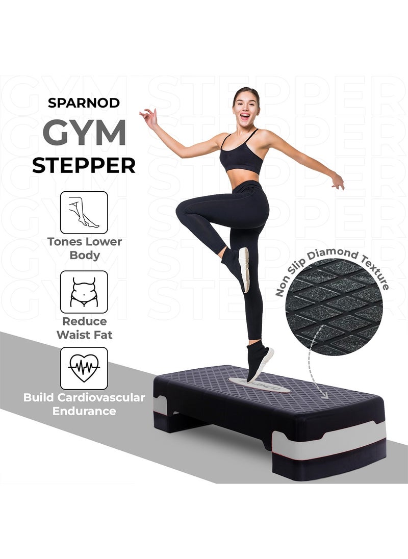 Sparnod Fitness Sparnod Fitness SAS-1000 Aerobic Gym Stepper for Exercise at Home, Adjustable Height, Anti-Skid Surface, Supports up to 225 kg, Compact & Portable, Ideal for Cardio, Strength Training & Pilates (Grey)  - Image 5
