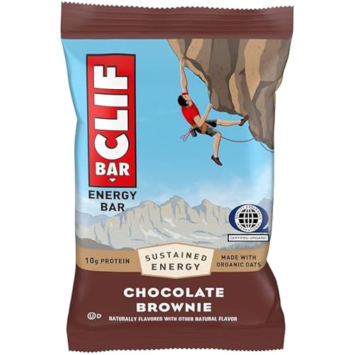 Clif Bar بار كليف - بار بروتين الطاقة - براوني الشوكولاتة - مصنوع من الشوفان العضوي - بار الطاقة - غير معدّل وراثياً - (1 قطعة) - Image 1