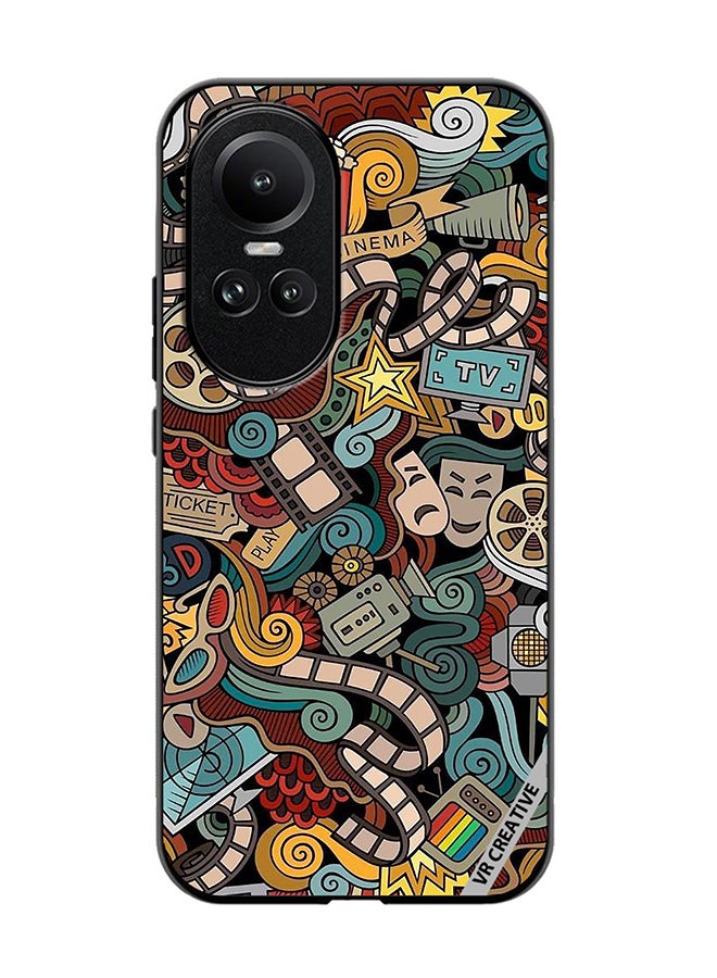 VR CREATIVE Protective Case Cover For Oppo Reno 10 Cinema Design  Multicolour - Image 1