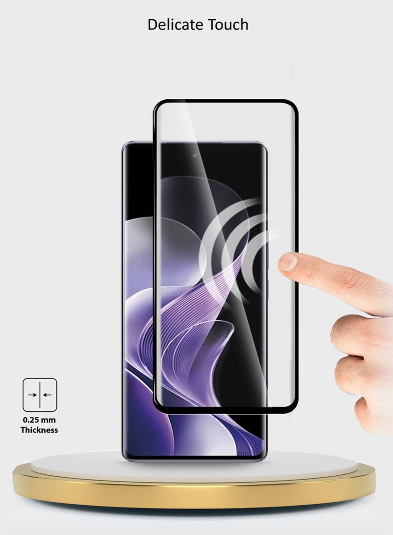 Wtech vivo V40 / V40 Pro / V40 Lite 5G 2024 Premium Edge-Pro Series Full Glue Full Cover Tempered Glass Screen Protector (MSGPCN) - Clear/Black - Image 4