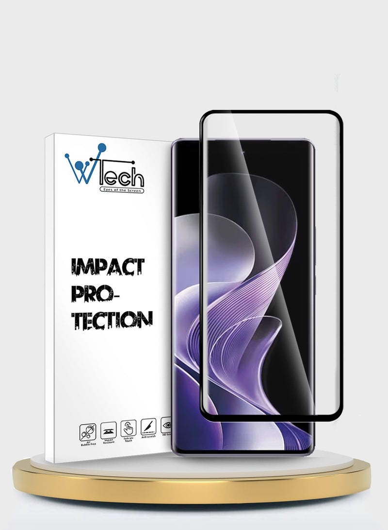 Wtech vivo V40 / V40 Pro / V40 Lite 5G 2024 Premium Edge-Pro Series Full Glue Full Cover Tempered Glass Screen Protector (MSGPCN) - Clear/Black - Image 1